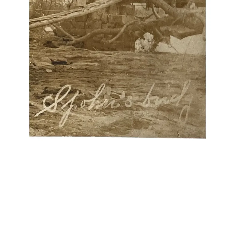 Antique RPPC Postcard 1910-1920 Ephemera Black White St Johns Bridge Men Women
